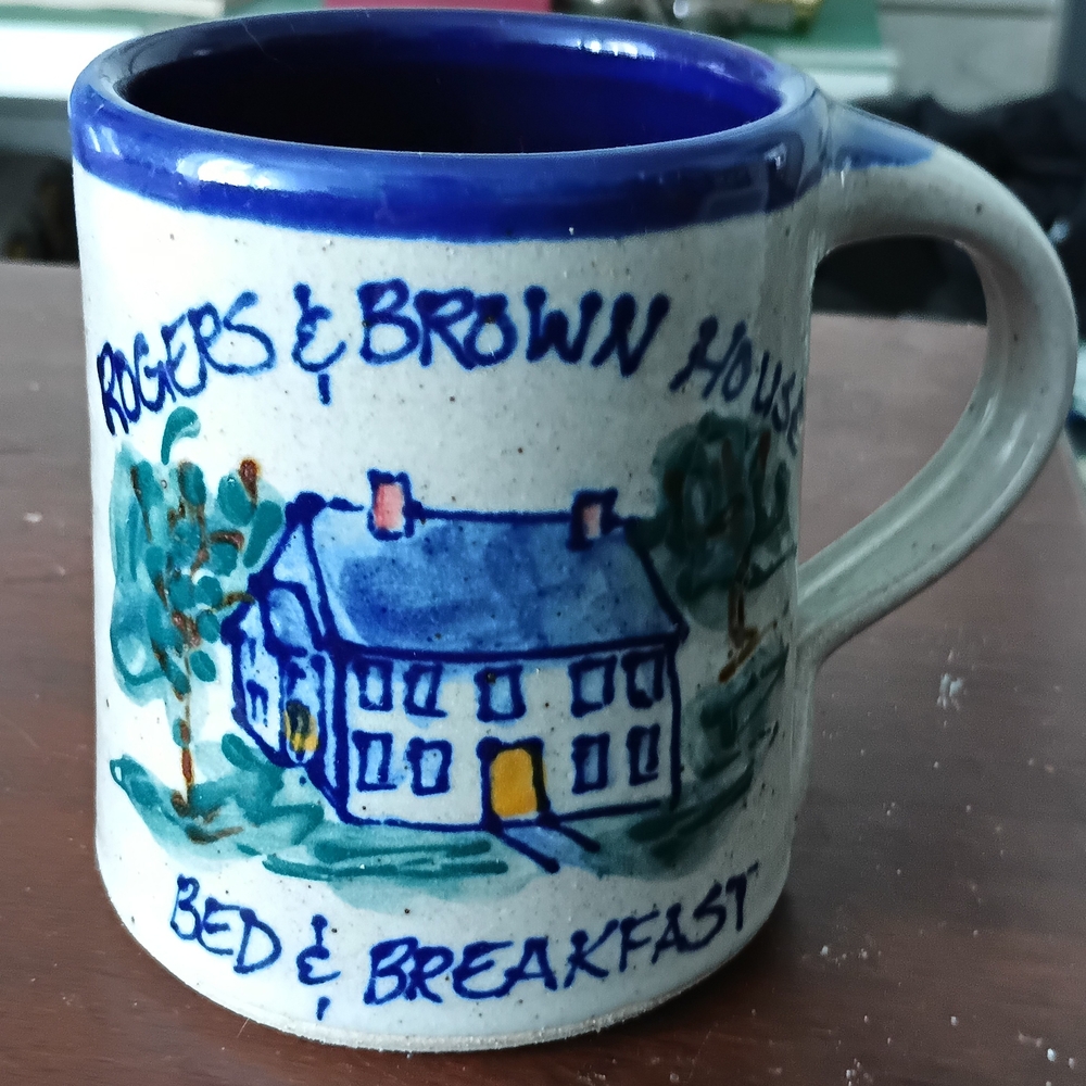 Blue and White Ceramic Mug